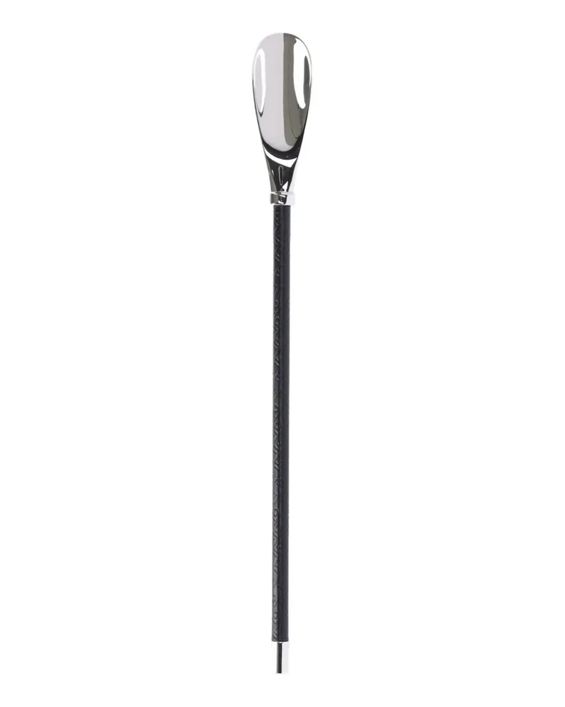 Ferragamo Schuhlöffel mit Chromspitze - Schwarz Schwarz
