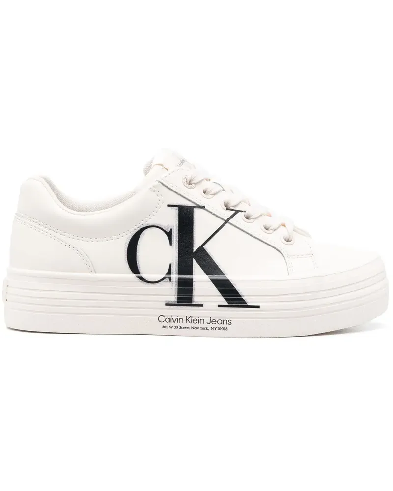 Calvin Klein Sneakers mit Logo-Print - Weiß Weiß