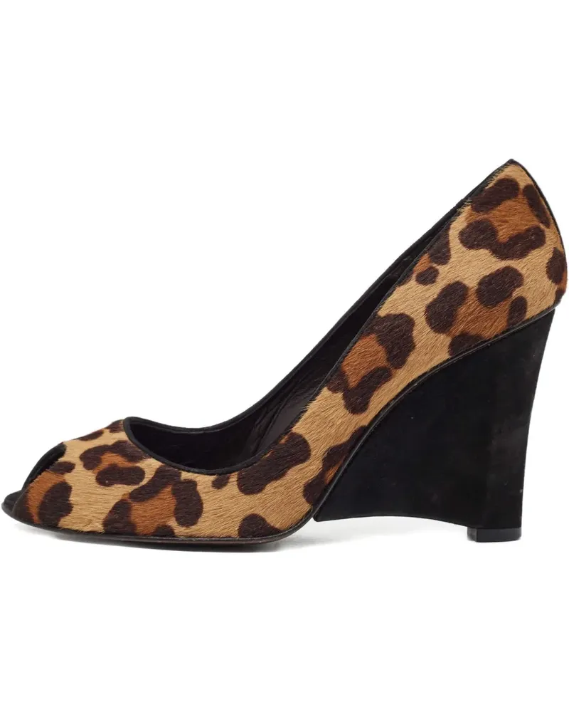 Stuart Weitzman Wedge-Pumps mit Leoparden-Print 100mm - Braun Braun