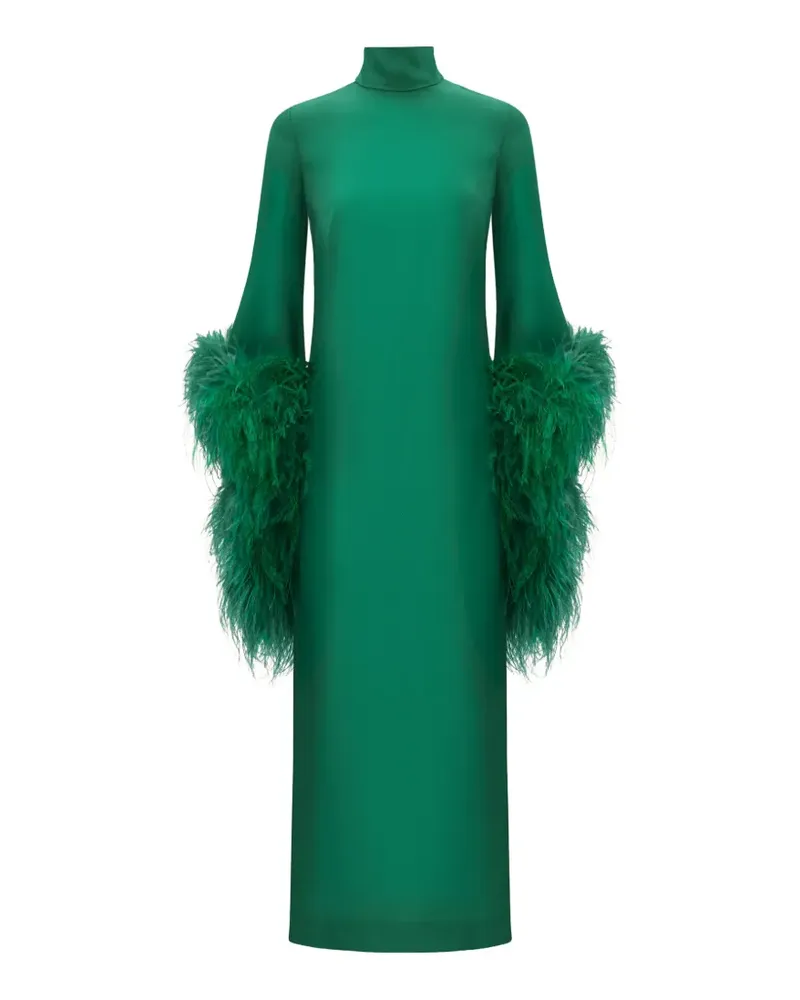 Taller Marmo Del Rio feather-trim maxi dress - Grün Grün