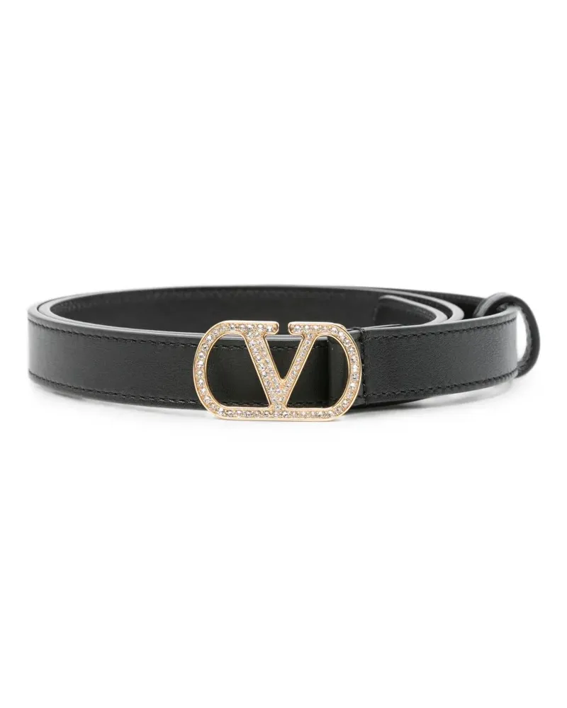 Valentino Garavani VLogo Signature Gürtel mit Kristallen - Schwarz Schwarz