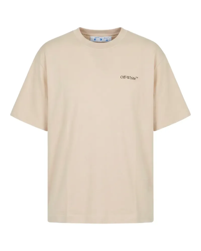 OFF-WHITE T-Shirt mit Logo-Print - Nude Nude