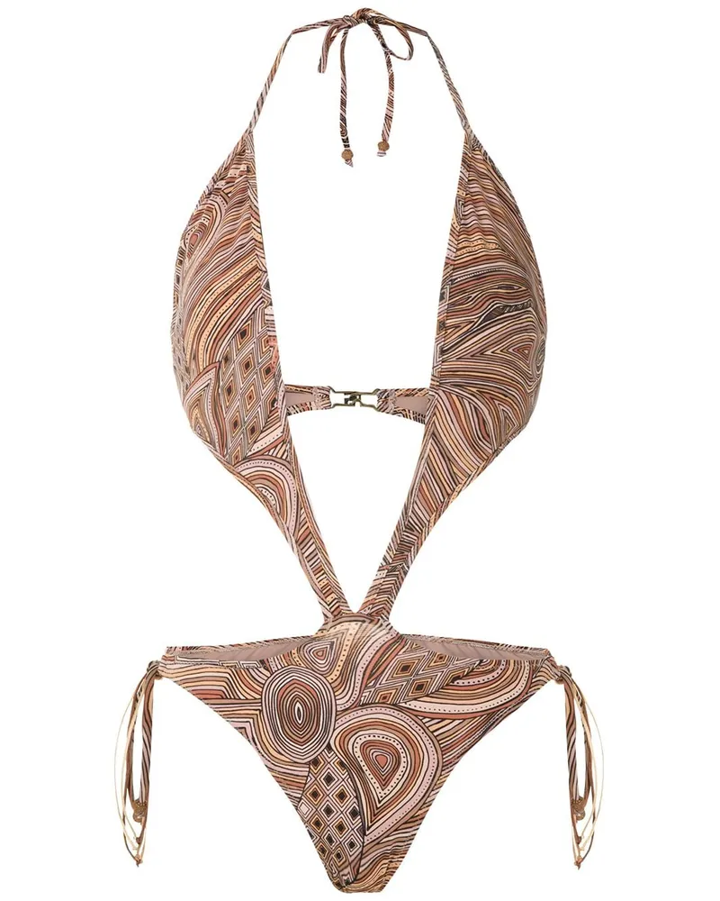 Amir Slama Badeanzug mit Cut-Out - Mehrfarbig Mehrfarbig