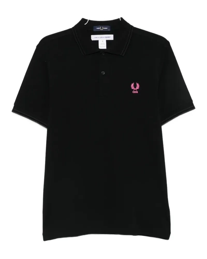 Comme des Garçons logo-embroidered cotton polo shirt - Schwarz Schwarz