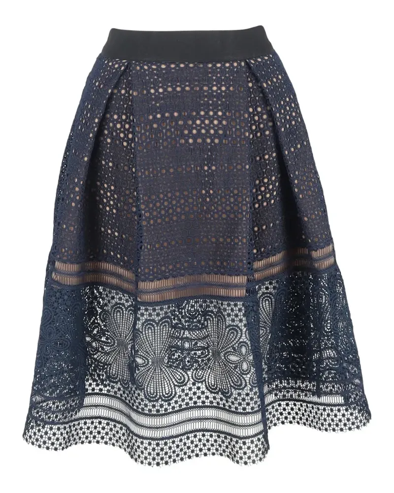 Self-Portrait Midi-Faltenrock in A-Linie - Grün Grün