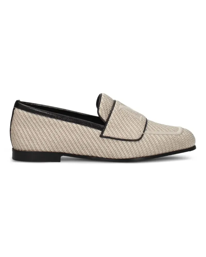 Max Mara woven leather-trim loafers - Nude Nude