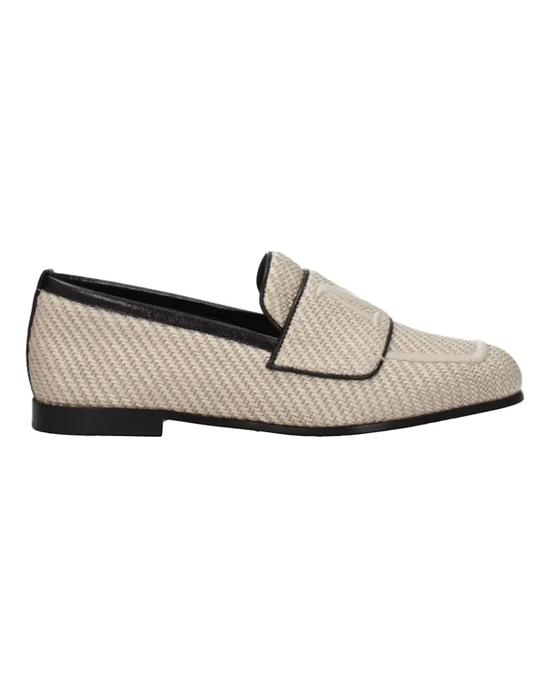 Max Mara woven leather-trim loafers - Nude Nude