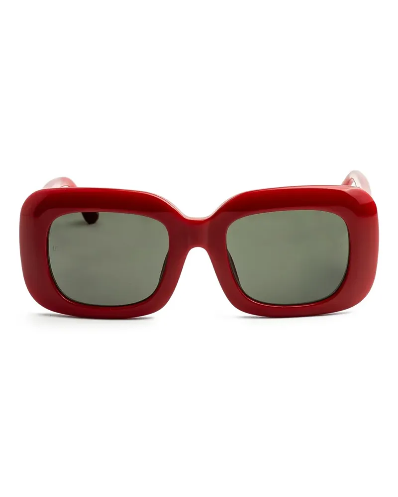 Linda Farrow Sonnenbrille mit eckigem Gestell - Rot Rot