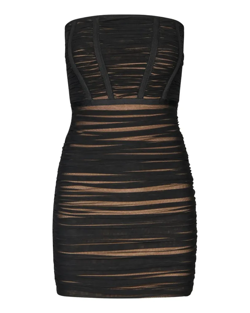 ROTATE Birger Christensen Minikleid mit zwei Lagen - Schwarz Schwarz