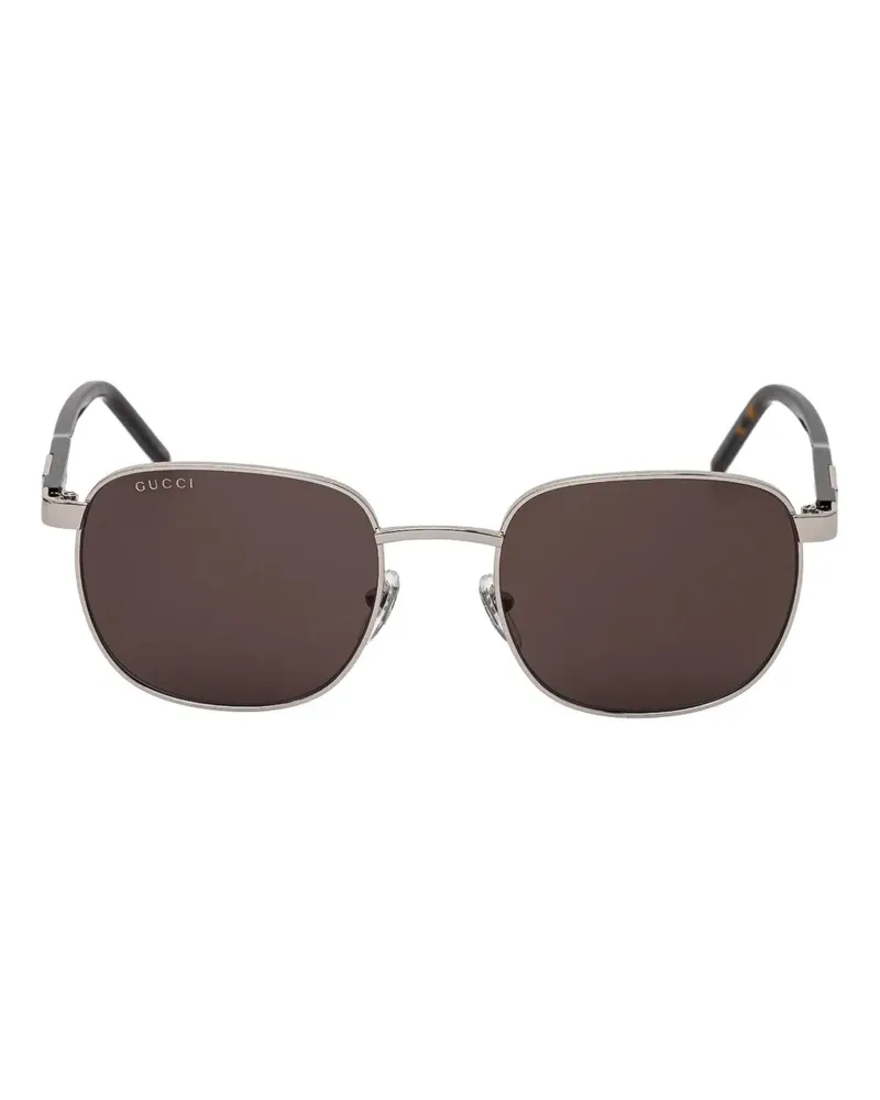 Gucci Sonnenbrille mit eckigem Gestell - Silber Silber