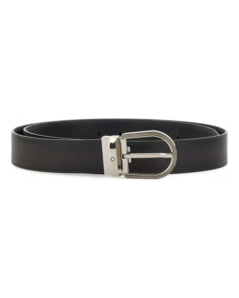Montblanc Horseshoe leather belt - Schwarz Schwarz