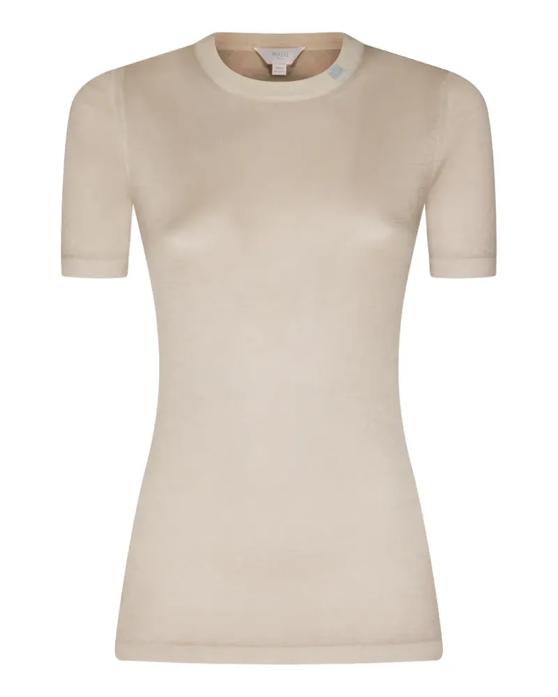 Malo short-sleeves cashmere top - Nude Nude
