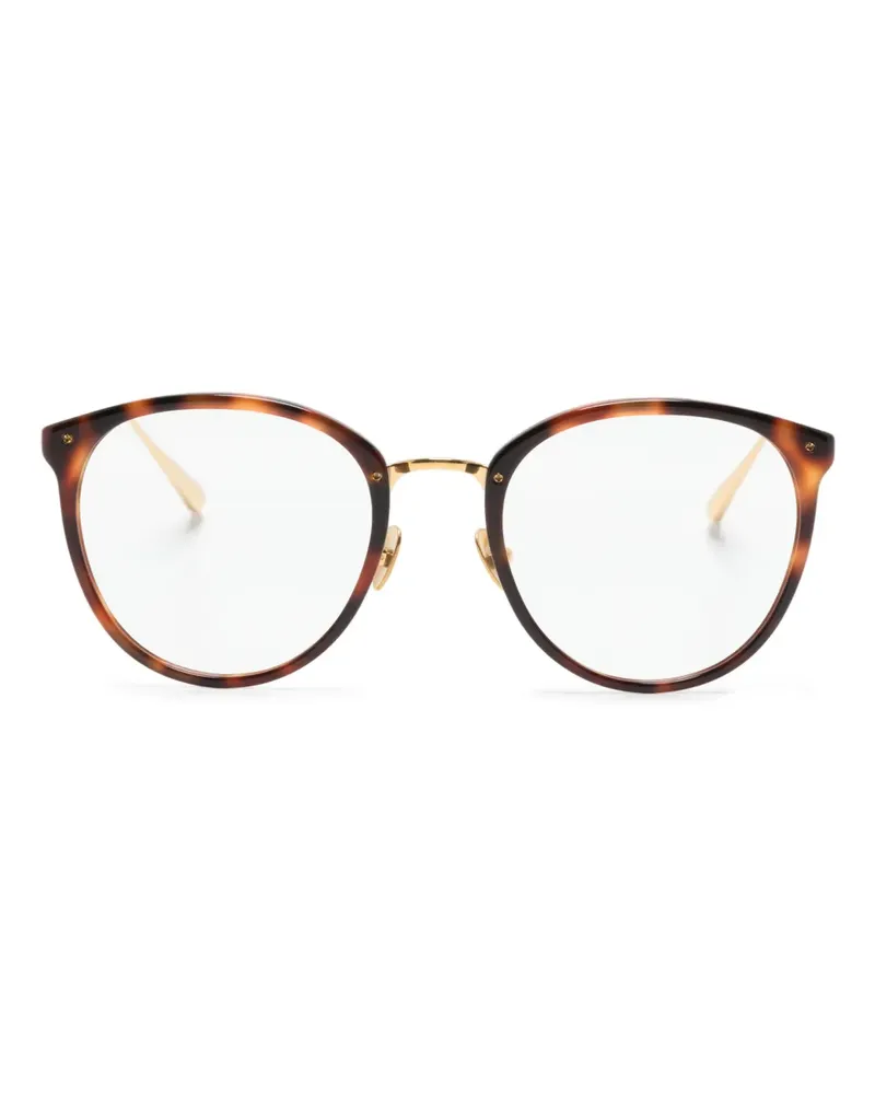 Linda Farrow Brille mit ovalem Gestell - Gold Gold
