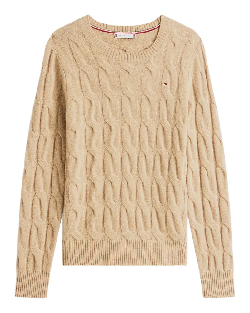 Tommy Hilfiger Pullover mit Zopfmuster - Nude Nude