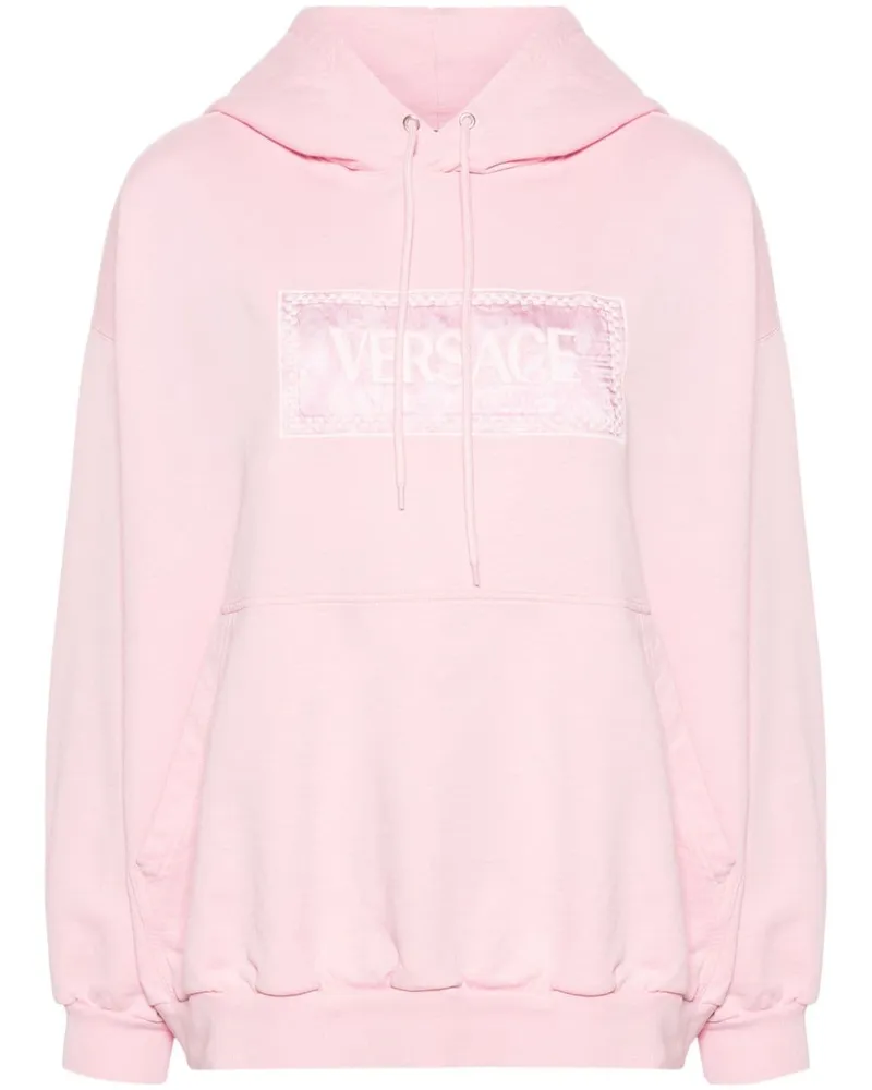 Versace Hoodie mit Logo-Stickerei - Rosa Rosa