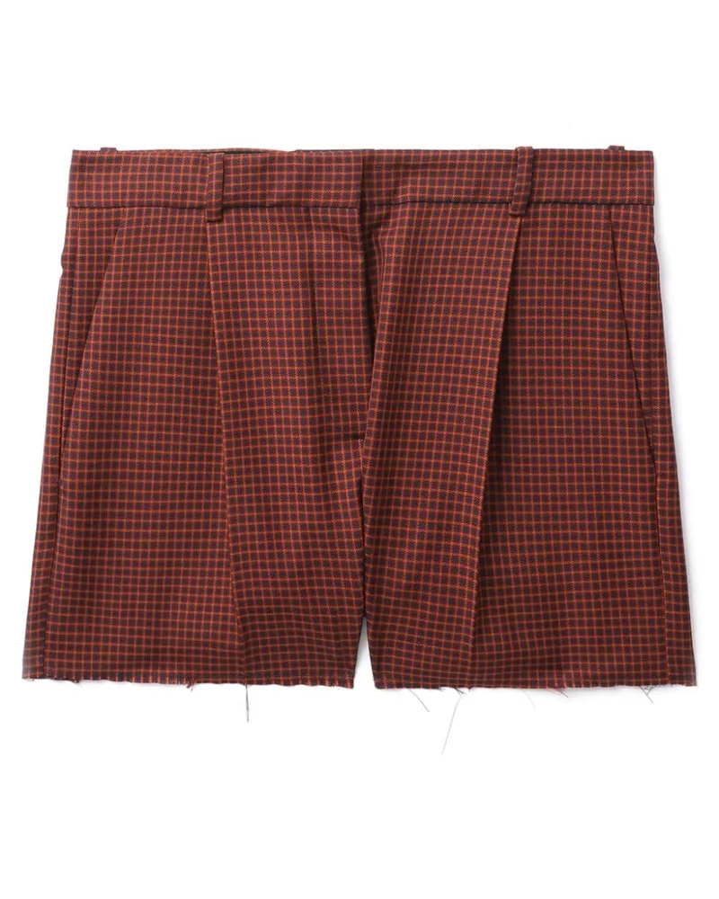 BOTTER Fein karierte Woll-Shorts Rot