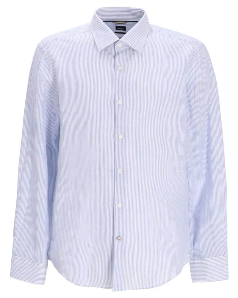 HUGO BOSS Gestreiftes Hemd aus Leinen - Blau Blau