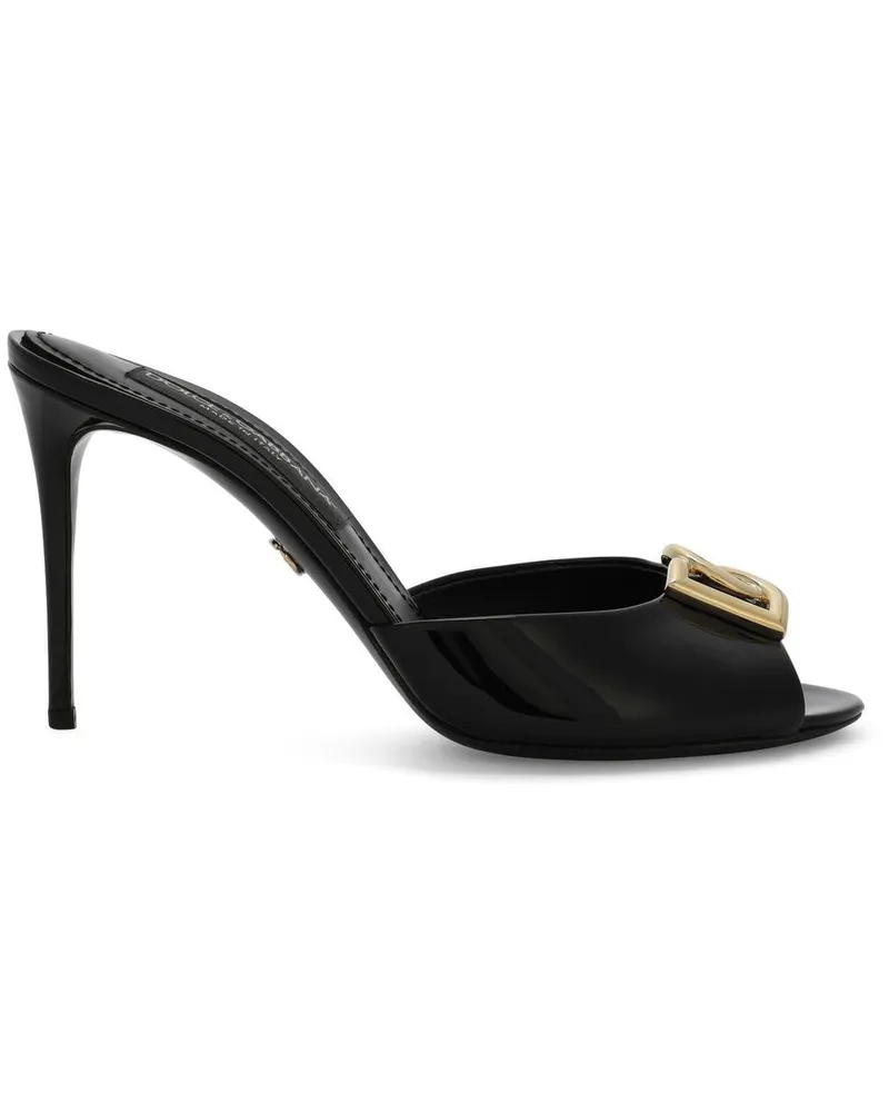 Dolce & Gabbana Mules aus Lackleder 85mm - Schwarz Schwarz