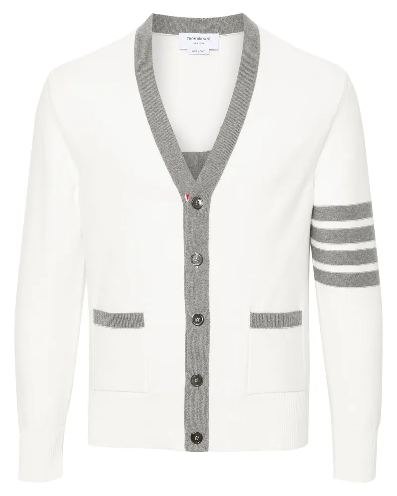 Thom Browne Cardigan mit V-Ausschnitt - Weiß Weiß