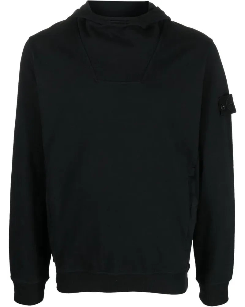 Stone Island Hoodie mit Kompass-Patch - Schwarz Schwarz