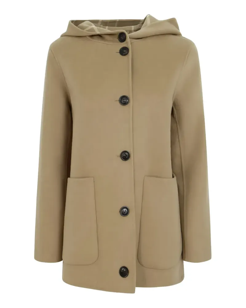 Woolrich hooded virgin-wool coat - Braun Braun