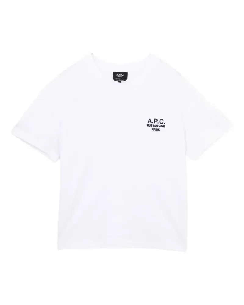 A.P.C. T-Shirt mit Logo-Stickerei - Weiß Weiß