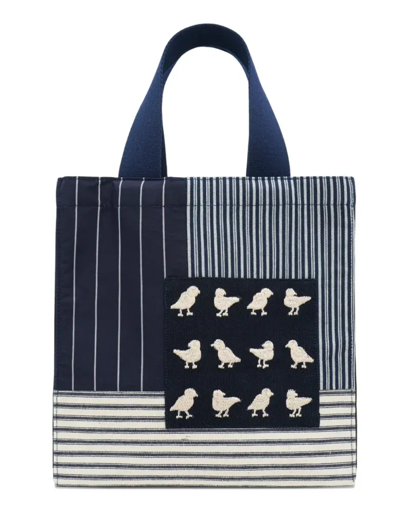 Biyan striped tote bag - Blau Blau