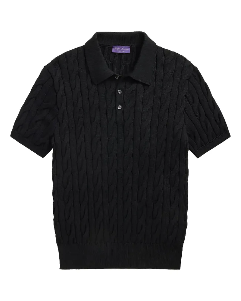 Ralph Lauren Polo-Pullover mit Zopfmuster - Schwarz Schwarz