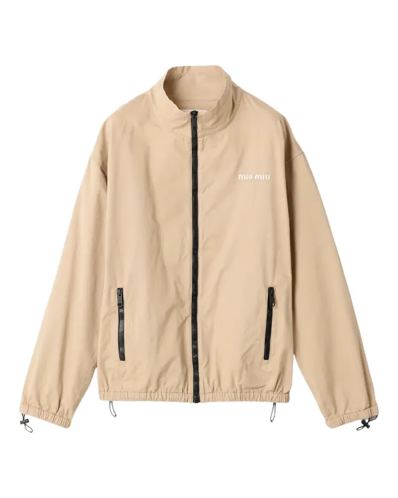Miu Miu washed gabardine blouson jacket - Nude Nude