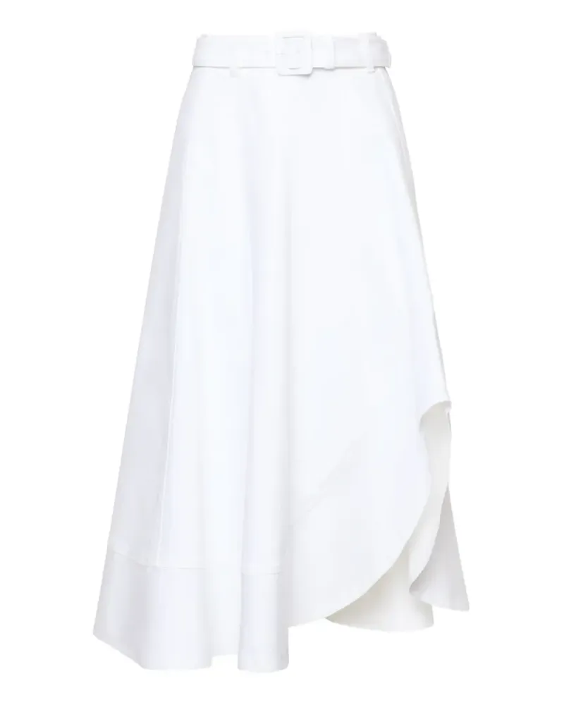 Cinq à Sept Jean belted asymmetric midi skirt - Weiß Weiß