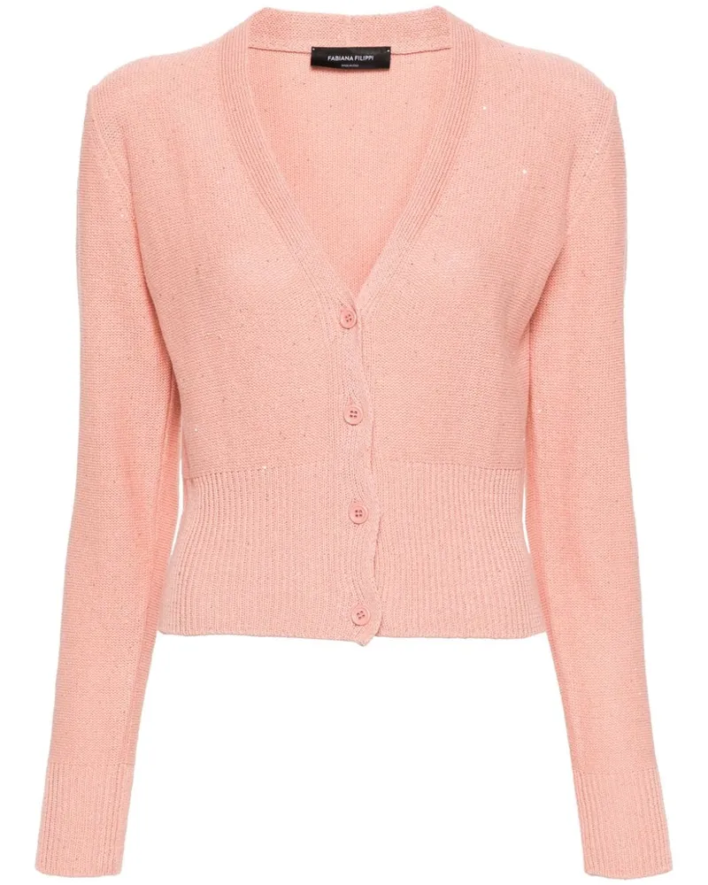 Fabiana Filippi Cardigan mit Pailletten - Rosa Rosa