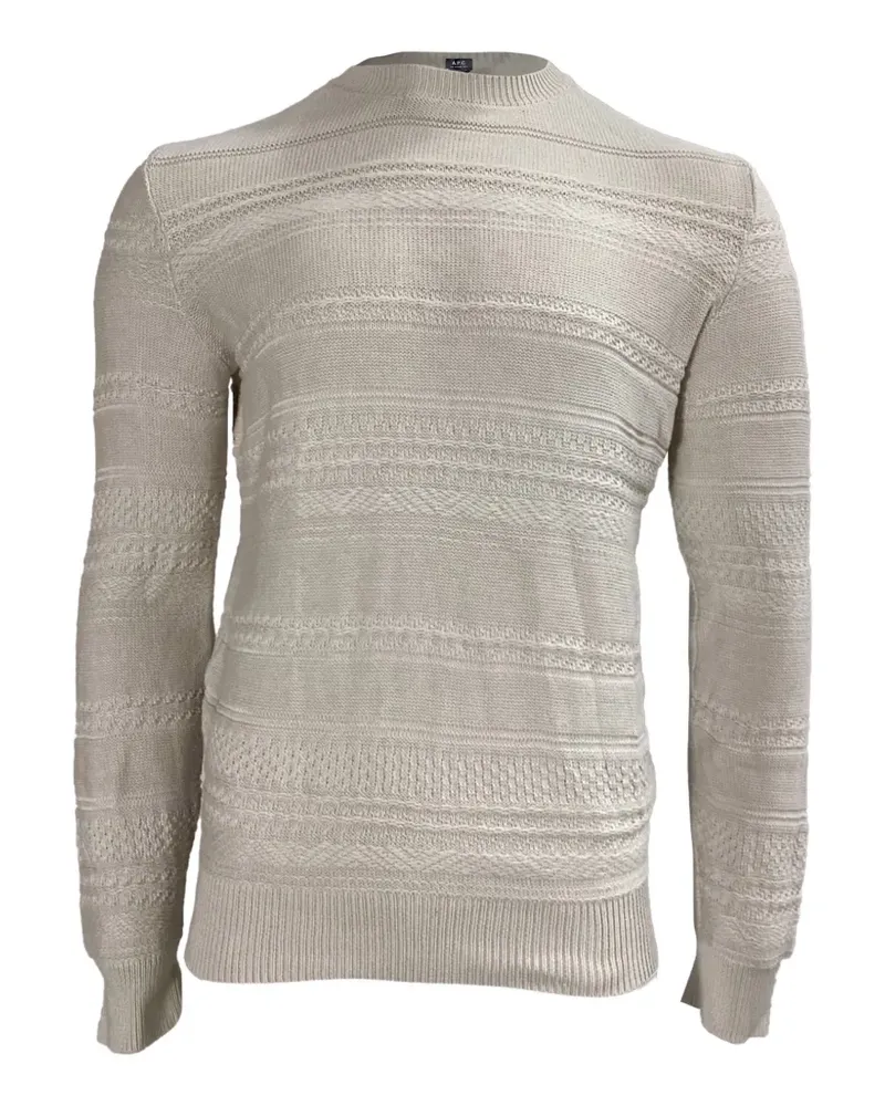 A.P.C. Gestreifter Pullover - Nude Nude