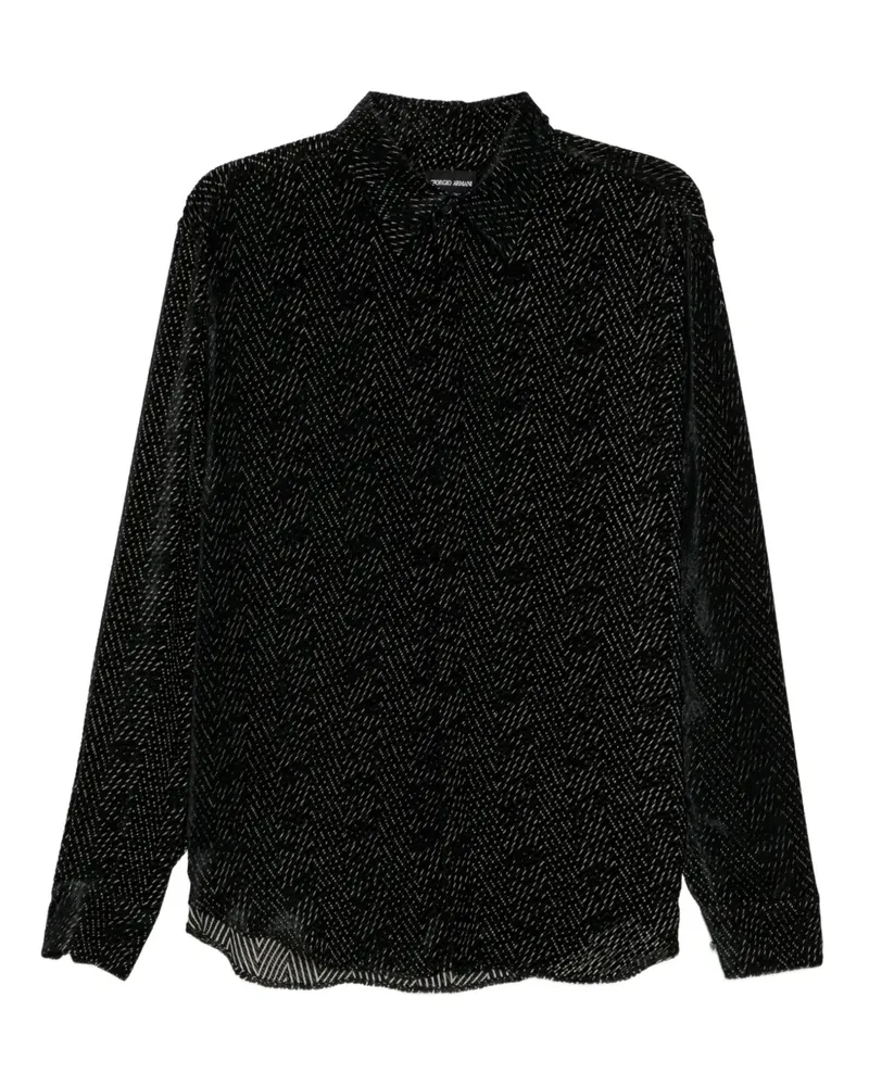 Giorgio Armani Hemd mit geometrischem Print - Schwarz Schwarz