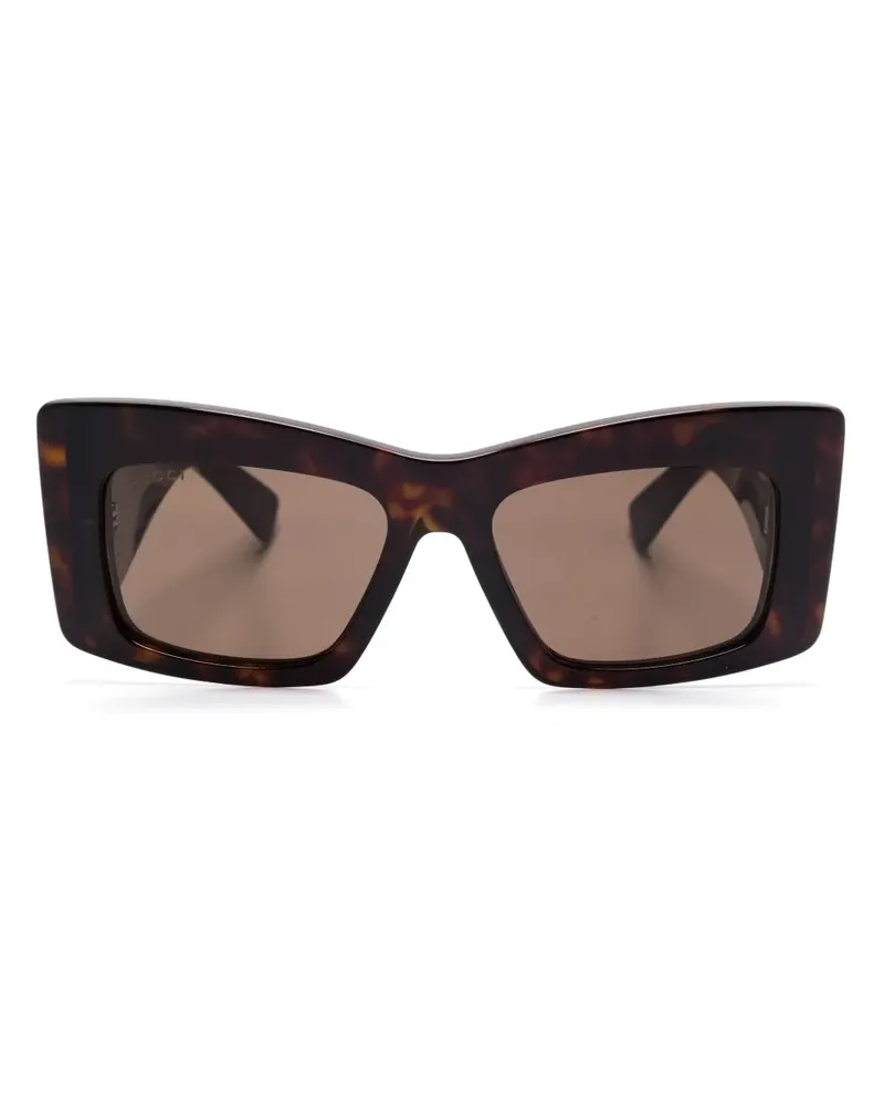 Gucci Sonnenbrille mit eckigem Gestell - Braun Braun