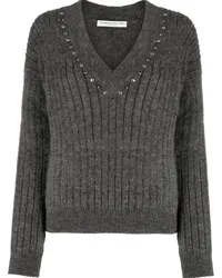 Alessandra Rich Pullover mit Nieten Grau