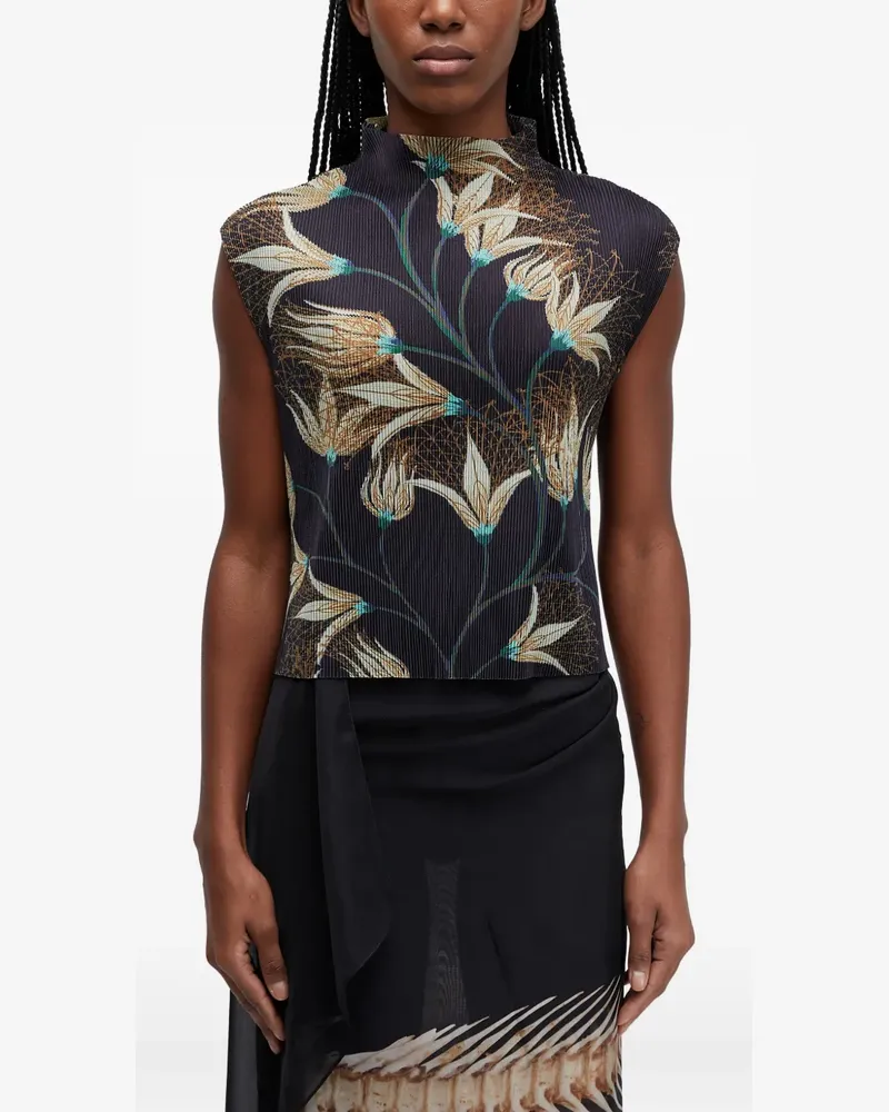 Osklen Top mit Blumen-Print - Schwarz Schwarz