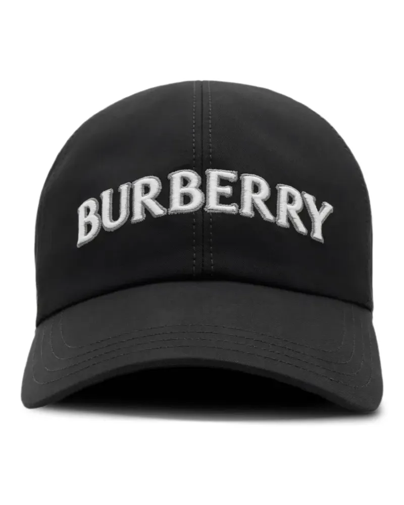 Burberry logo gabardine baseball cap - Schwarz Schwarz