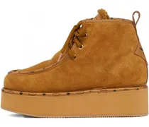 Plateau-Stiefeletten aus Wildleder - Braun