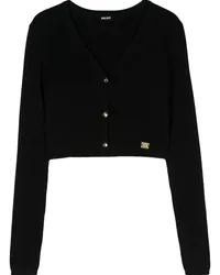 Just Cavalli Cropped-Cardigan mit Logo-Schild Schwarz