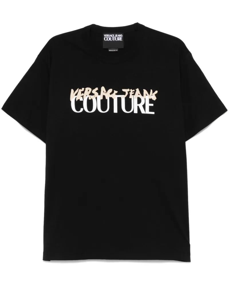 Versace Jeans T-Shirt mit Logo-Print - Schwarz Schwarz