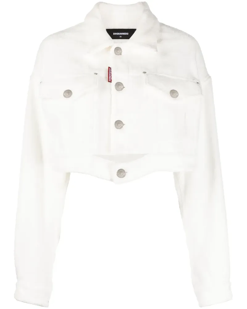 Dsquared2 Klassische Cropped-Jeansjacke - Weiß Weiß