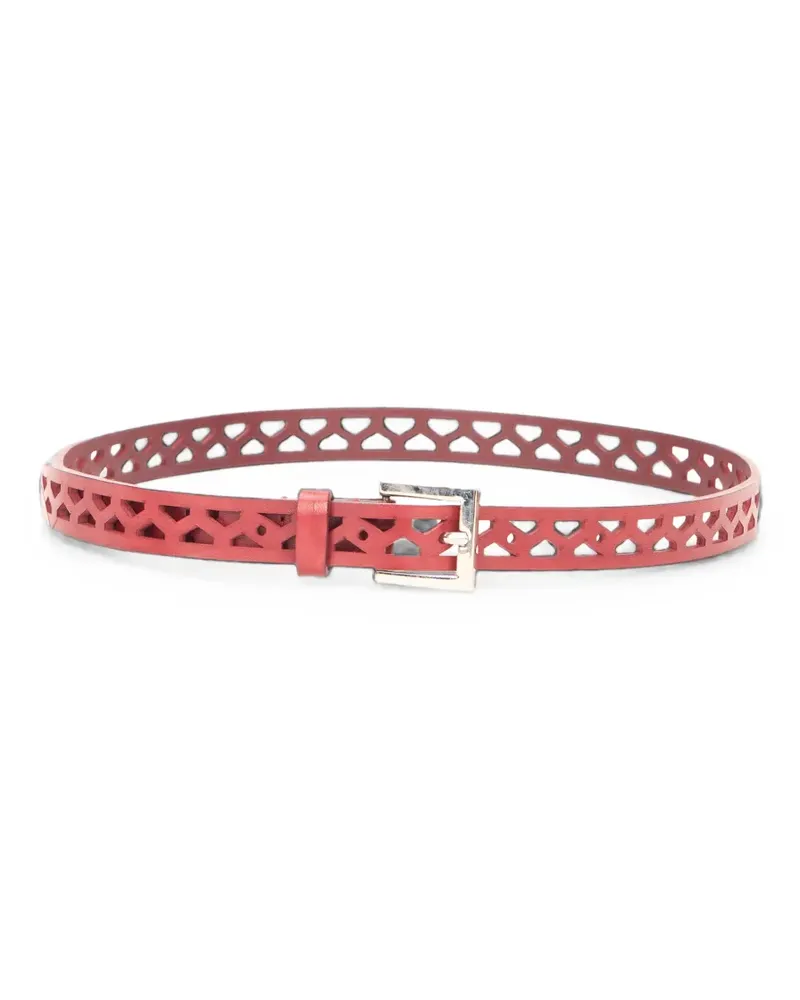 Alberta Ferretti cut-out leather belt - Rot Rot
