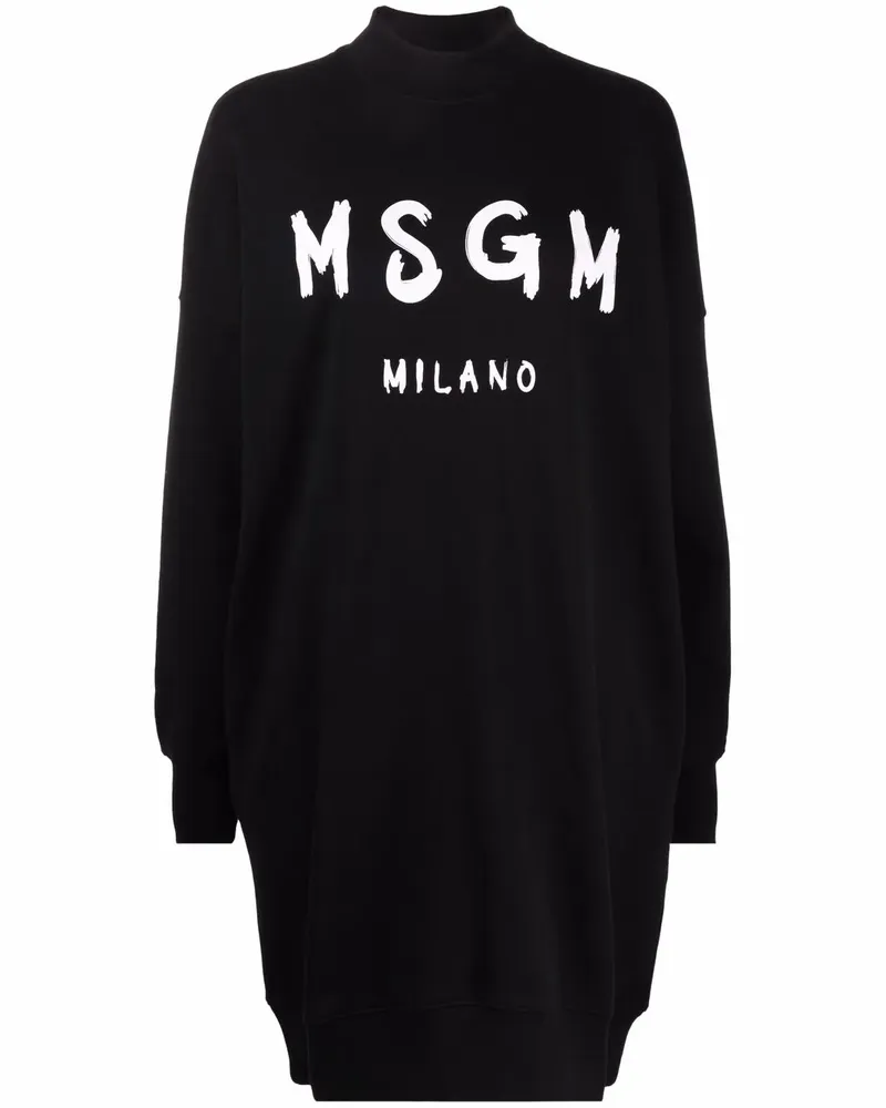MSGM Sweatshirtkleid mit Logo-Print - Schwarz Schwarz