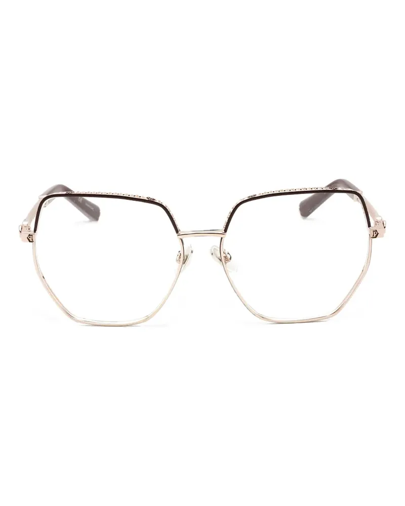 Philipp Plein Brille mit geometrischem Gestell - Gold Gold