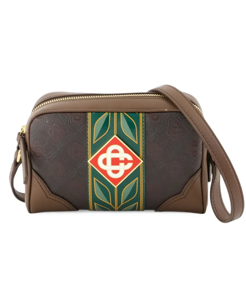 Casablanca Paris monogram-embossed crossbody bag - Braun Braun