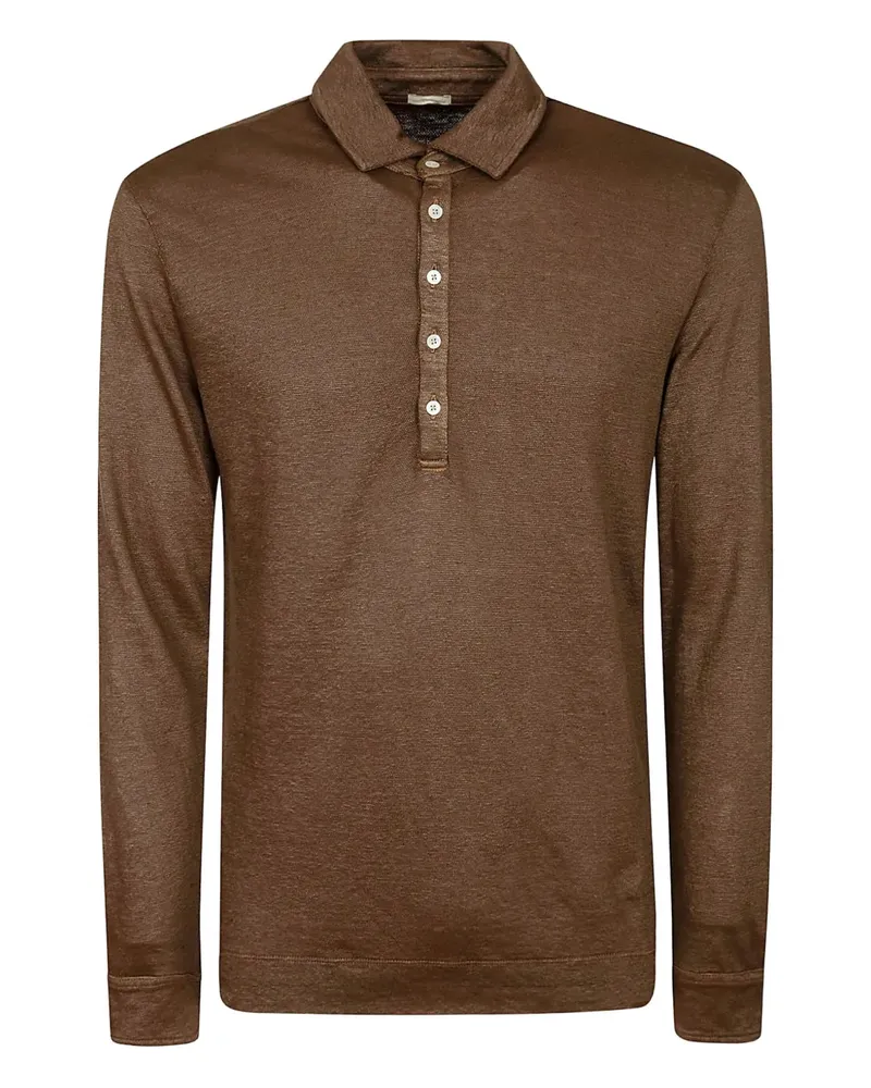 Massimo Alba Langärmeliges Poloshirt - Braun Braun