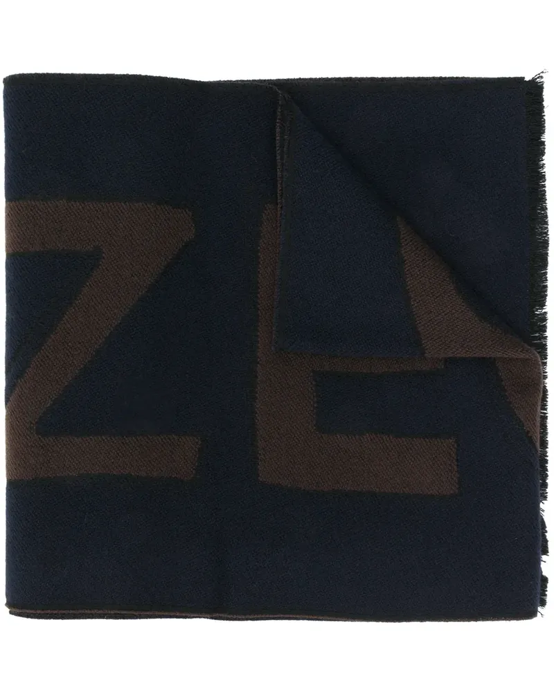 Ermenegildo Zegna Schal mit Logo - Schwarz Schwarz