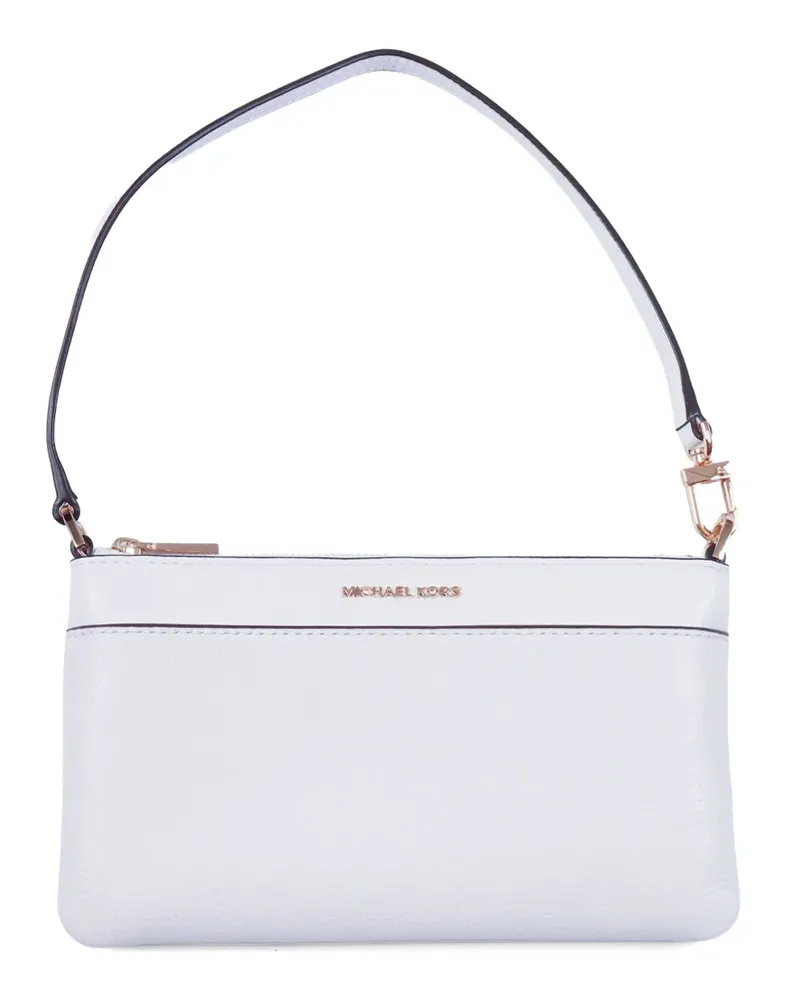 Michael Kors Mittelgroße Schultertasche aus strukturiertem Leder - Weiß Weiß