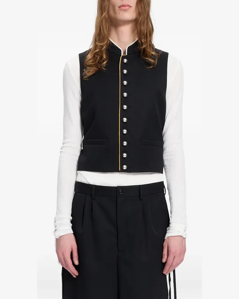 Ann Demeulemeester Weste mit Nadelstreifen - Schwarz Schwarz