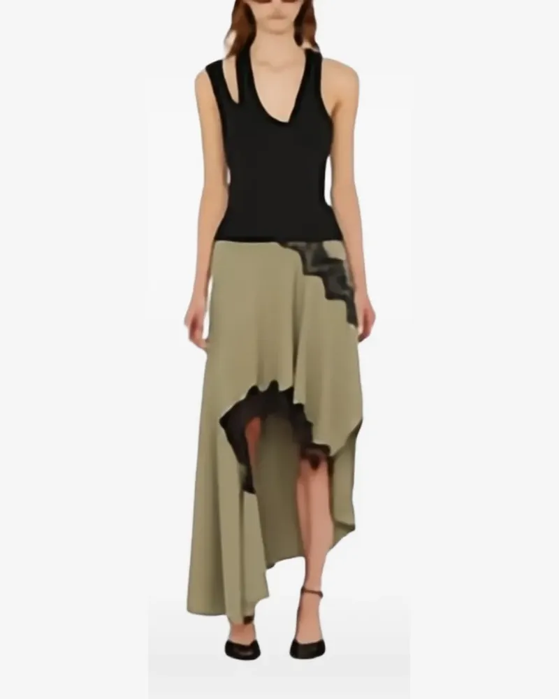 Christopher Esber Geripptes One-Shoulder-Top - Schwarz Schwarz